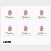 Einfache, anpassbare Cupcake Stickers (Blatt)