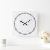 Einfache Anpassung der Farbe von grauen Mini-Polka Quadratische Wanduhr (Zuhause)