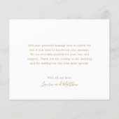 Einfache antike Gold Hochzeit Vielen Dank (Rückseite)