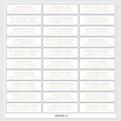 Einfache antike Gold Monogram Elegante Hochzeit Aufkleber (Blatt)