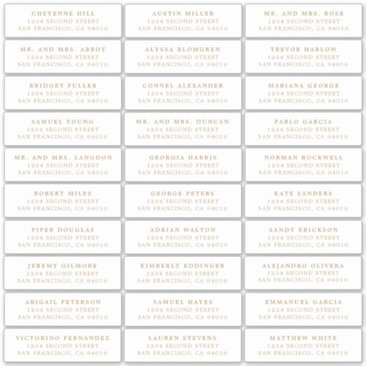 Einfache antike Gold Monogram Elegante Hochzeit Aufkleber (Vorderseite)