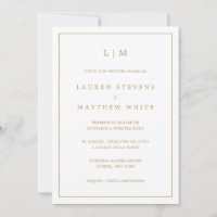 Einfache antike Gold Monogram Elegante Hochzeit