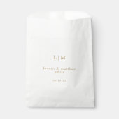 Einfache antike Gold Monogram Elegante Hochzeit Geschenktütchen (Vorderseite)