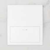 Einfache antike Gold Monogram Elegante Hochzeit Platzkarte (Außenseite Aufgefaltet)