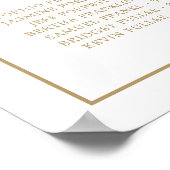 Einfache antike Gold Monogram Elegante Hochzeit Poster (Ecke)