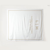 Einfache antike Gold Monogram Elegante Hochzeit Wandteppich (Vorderseite (Horizontal))