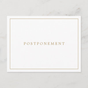 Einfache antike Gold Monogram Hochzeitverlängerung Postkarte