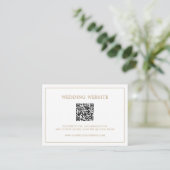 Einfache antike Gold Monogram QR Code Hochzeit Begleitkarte (Stehend Vorderseite)