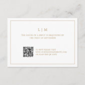 Einfache antike Gold Monogram QR Code Hochzeit RSVP Karte (Vorderseite)