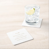 Einfache antike Goldmonogramm-Hochzeit speichern S Rechteckiger Pappuntersetzer (Vor Ort)