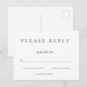 Einfache Antwort Hochzeit rsvp Postkarten (Vorne/Hinten)