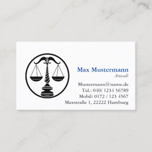 einfache Anwalt Visitenkarte