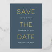 Einfache Anweisung | Save the Date aufgedeckte Kar Folieneinladung (Vorderseite)