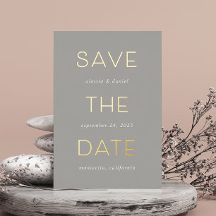 Einfache Anweisung Save the Date aufgedeckte Kar Folieneinladung