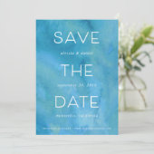 Einfache Anweisung | Wasserfarbenkarte Save the Da Date (Stehend Vorderseite)
