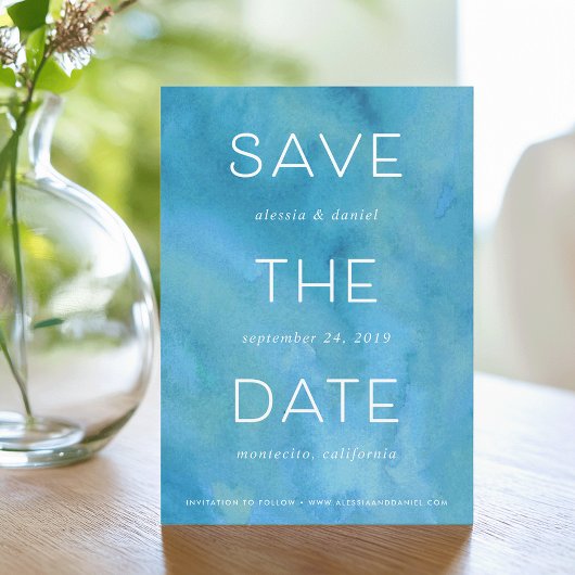 Einfache Anweisung | Wasserfarbenkarte Save the Da Date
