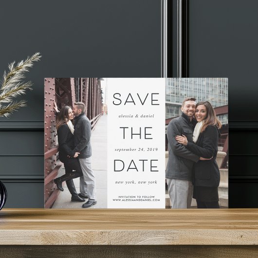 Einfache Anweisung | Zwei Fotos Save the Date