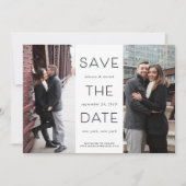 Einfache Anweisung | Zwei Fotos Save the Date (Vorderseite)