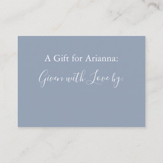 Einfache Anzeige Brautparty Dark Dusty Blue Begleitkarte (Rückseite)