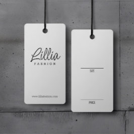 Einfache Anzeige der Preiskarte für weiße Kleidung