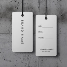 Einfache Anzeige der Preiskarte für weiße Kleidung