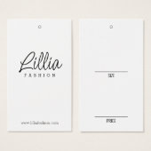 Einfache Anzeige der Preiskarte für weiße Kleidung (Vorne & Hinten)