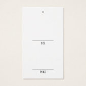 Einfache Anzeige der Preiskarte für weiße Kleidung (Rückseite)