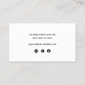Einfache Anzeige des weißen 4-Loch-Stuhls Visitenkarte (Rückseite)