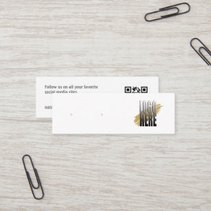 Einfache Anzeige mit dem QR-Code für das weiße Log Mini Visitenkarte