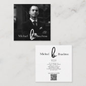 *~* Einfache AP31 Foto Beruflich QR Minimal Quadratische Visitenkarte (Vorne/Hinten)