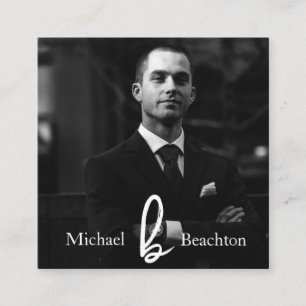 *~* Einfache AP31 Foto Beruflich QR Minimal Quadratische Visitenkarte