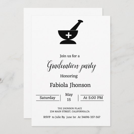 Einfache Apothekerische Hochschulabsolventen Ankündigung (Vorne/Hinten)