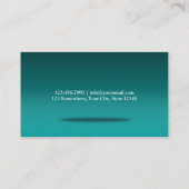 Einfache Apple Aquamarin Teacher Business Card Visitenkarte (Rückseite)