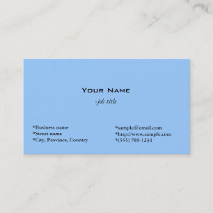 Einfache, aqua-blaue Visitenkarte