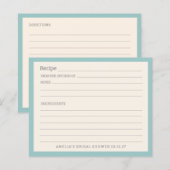Einfache Aqua Blue Border Personalisierte Rezept K (Vorne/Hinten)