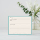 Einfache Aqua Blue Border Personalisierte Rezept K (Stehend Vorderseite)