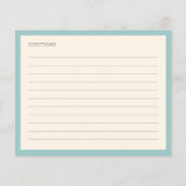 Einfache Aqua Blue Border Personalisierte Rezept K (Rückseite)