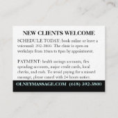 Einfache Aqua-, Schwarz-und Visitenkarte (Rückseite)