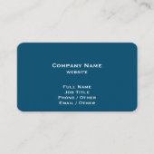 Einfache Aquamarin Blue Business Card Visitenkarte (Vorderseite)