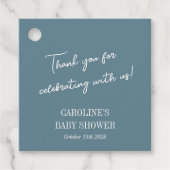 Einfache Aquamarin Blue Minimalistisch Custom Baby Geschenkanhänger (Vorderseite)