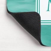 Einfache Aquamarin grüne, subtile Marmorverkleidun Mousepad (Ecke)