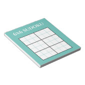 Einfache Aquamarine 6 x 6 Sudoku-Grid-Vorlage Notizblock (angewinkelt)