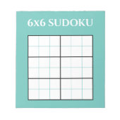 Einfache Aquamarine 6 x 6 Sudoku-Grid-Vorlage Notizblock (Vorderseite)