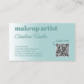 Einfache Aquamarine blaugrüne Kalligraphie Visitenkarte (Rückseite)