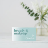 Einfache Aquamarine blaugrüne Kalligraphie Visitenkarte (Stehend Vorderseite)