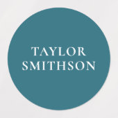 Einfache Aquamarine Blue-Personalisiert-Name-Aufkl Etiketten (Design 1)