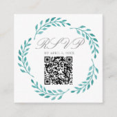 Einfache Aquamarine Botanische Weintraube RSVP Begleitkarte (Vorderseite)