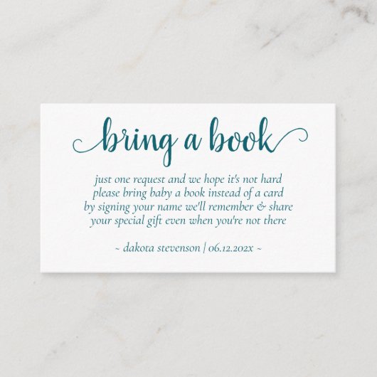 Einfache Aquamarine Dusche | Dunkelblau-grün ein B Begleitkarte (Vorderseite)