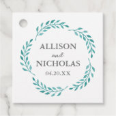 Einfache Aquamarine Hochzeit am botanischen Strand Geschenkanhänger (Vorderseite)