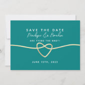 Einfache Aquamarine Hochzeit Save The Date (Vorderseite)